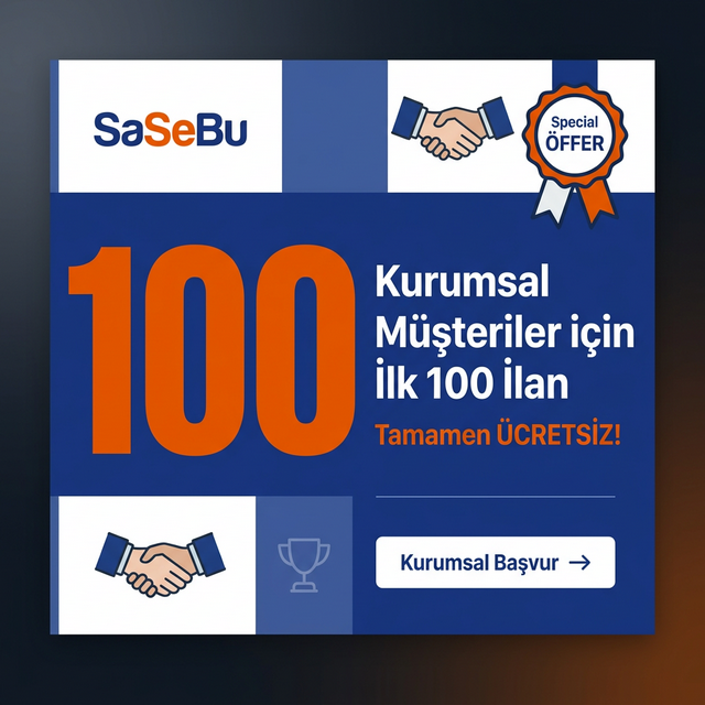 Kurumsal müşteriler için İlk 100 ilan ücretsiz!